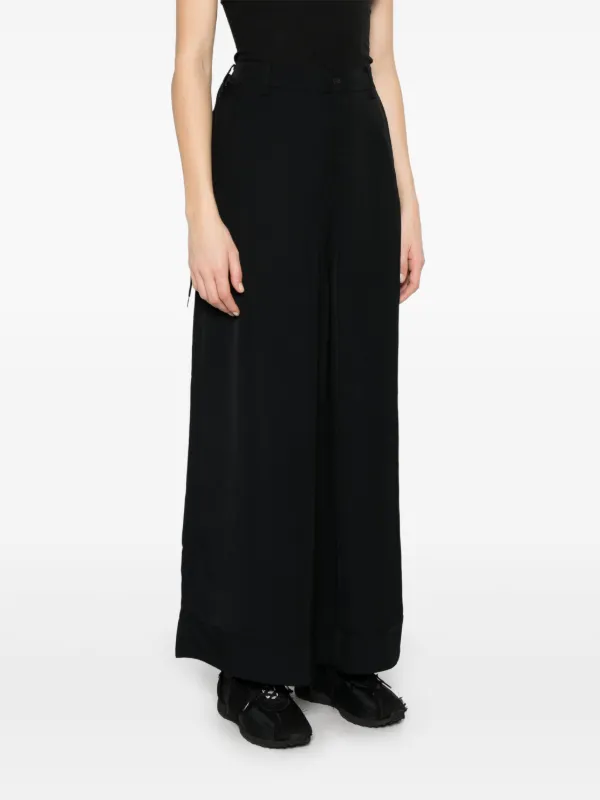 Y-3 Twill wide-leg Trousers | Black | FARFETCH