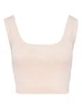 We11done ribbed square-neck top - Neutrals