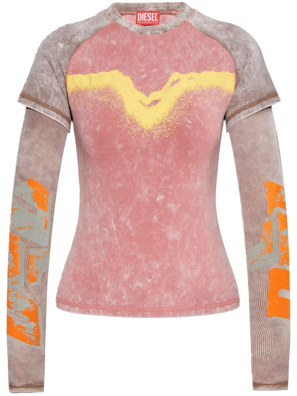 Diesel T-Ironica T-shirt Roze