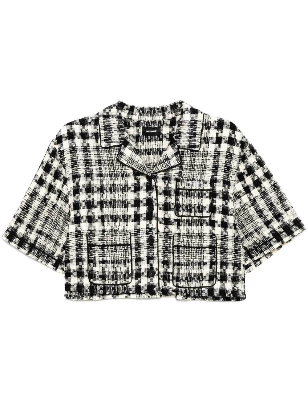 We11done Tweed blouse Zwart