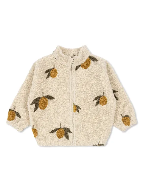 Konges Sløjd lemon-print fleece jacket