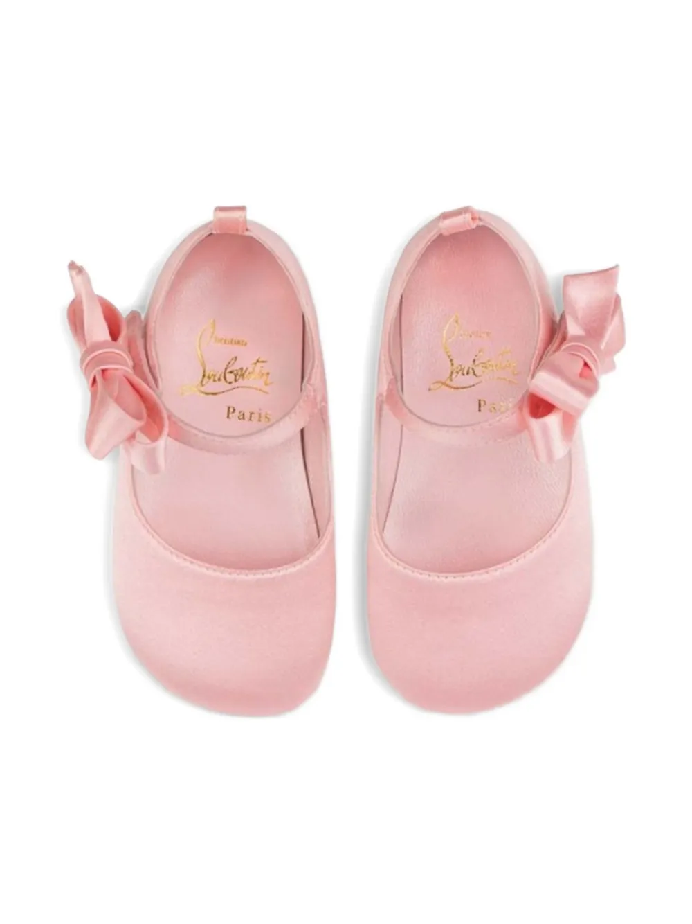 Christian Louboutin Kids Lou Babe ballerina's met strikband Roze