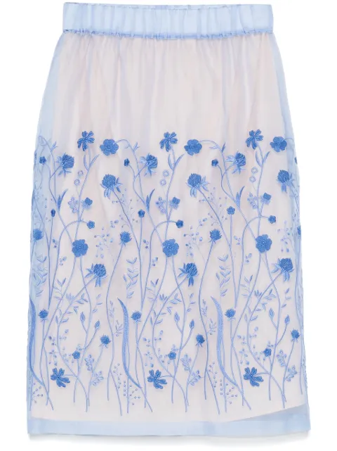 P.A.R.O.S.H. falda midi con bordado floral