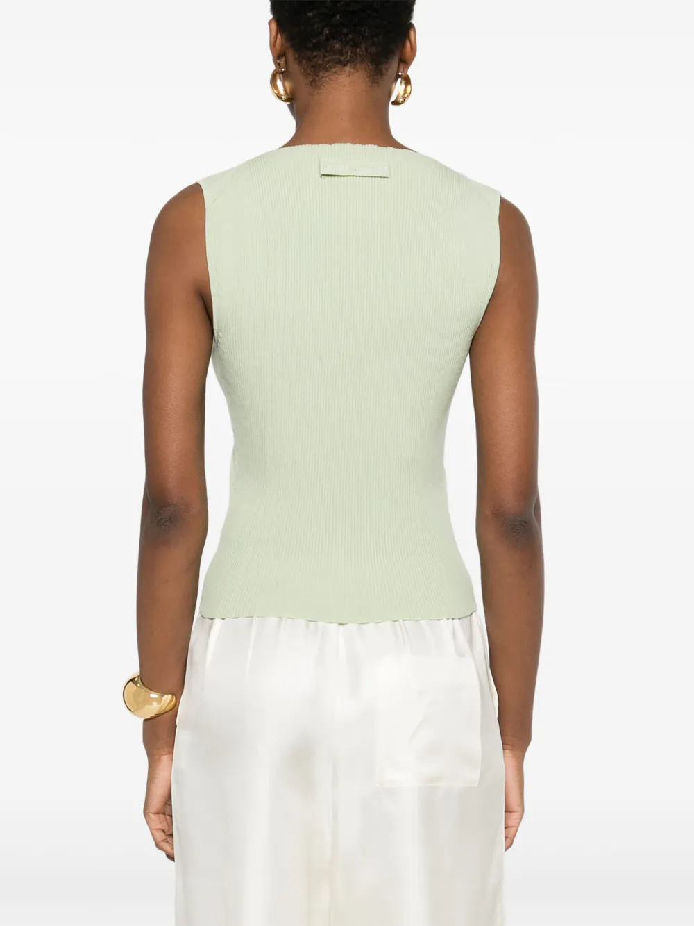 VICTORIA BECKHAM RIB-DETAIL V-NECK TANK TOP