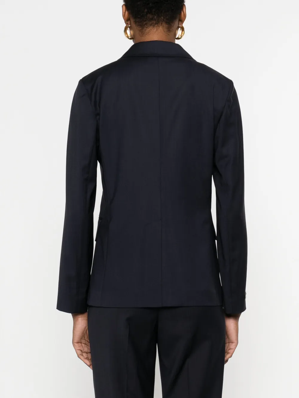 Shop Peserico Virgin-wool Blazer In Blue