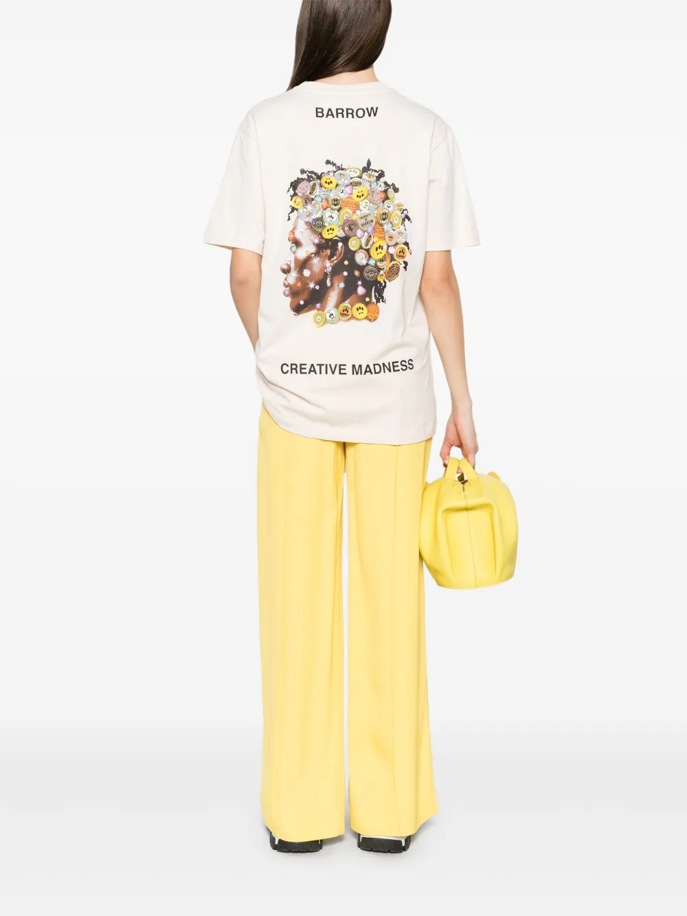 BARROW T-shirt met print Beige