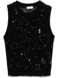 Peserico sequin-embellished top - Black