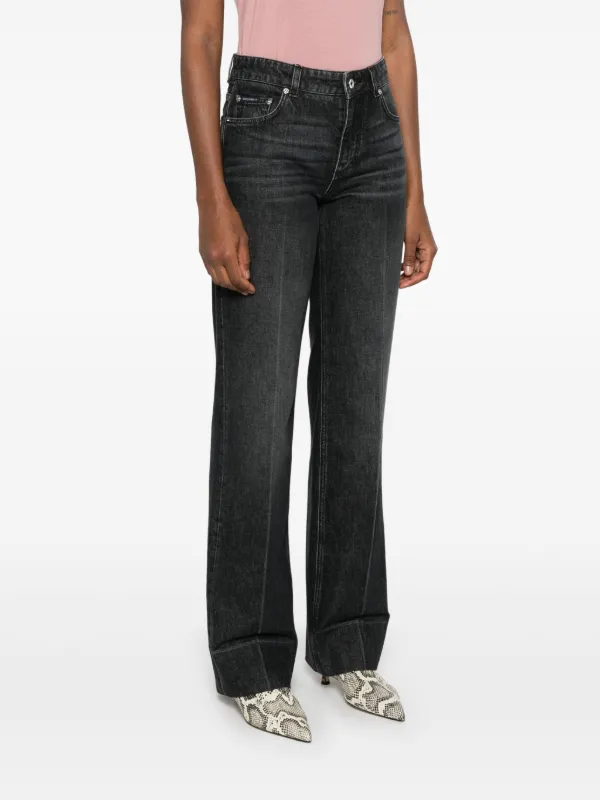 Dolce & Gabbana pressed-crease straight-leg Jeans | Black | FARFETCH