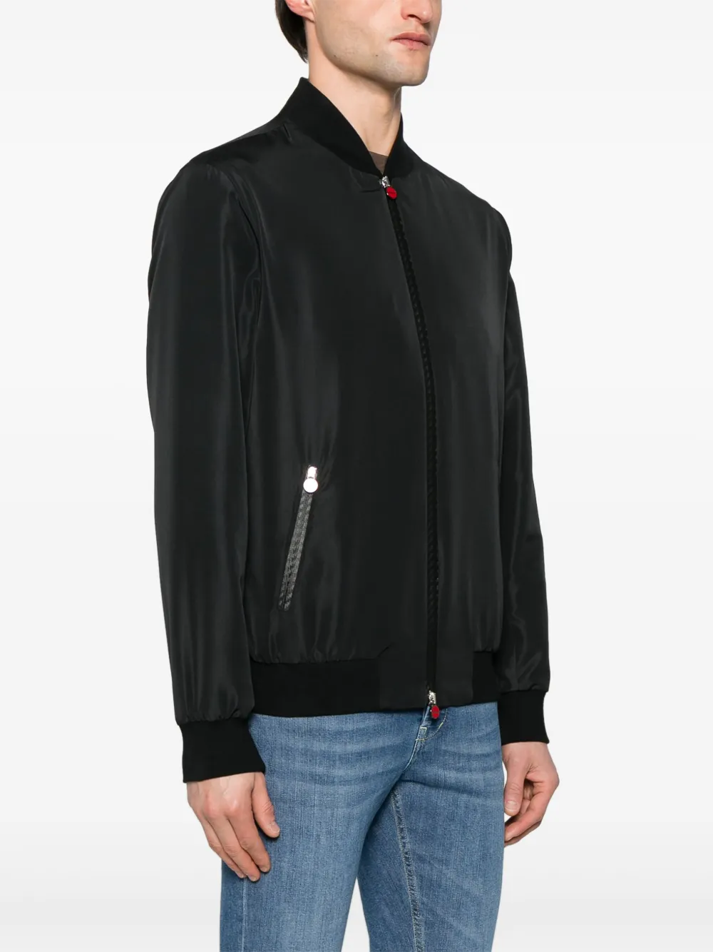 Kiton Bomberjack met rits Zwart