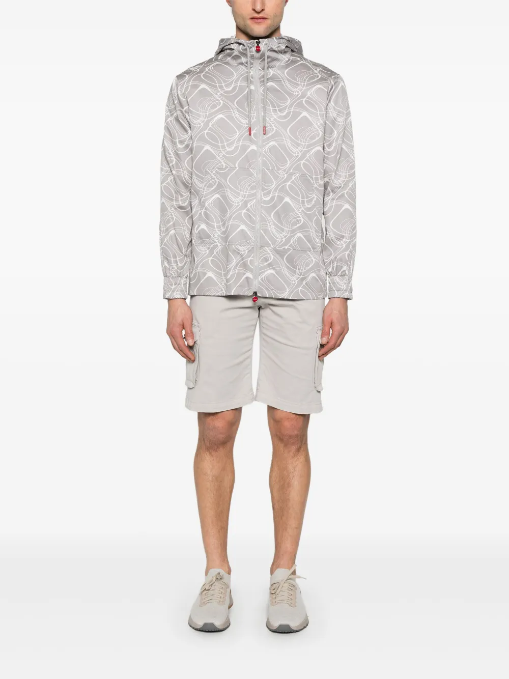 Kiton Jack met print en capuchon - Grijs