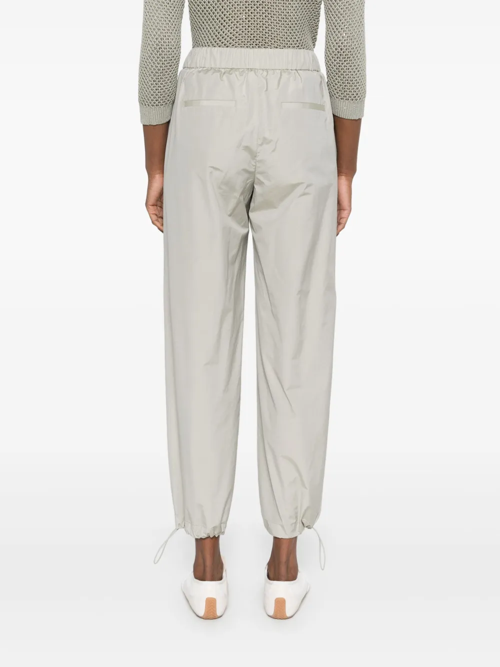 Shop Peserico Punto Luce-chain Straight-leg Trousers In Grey