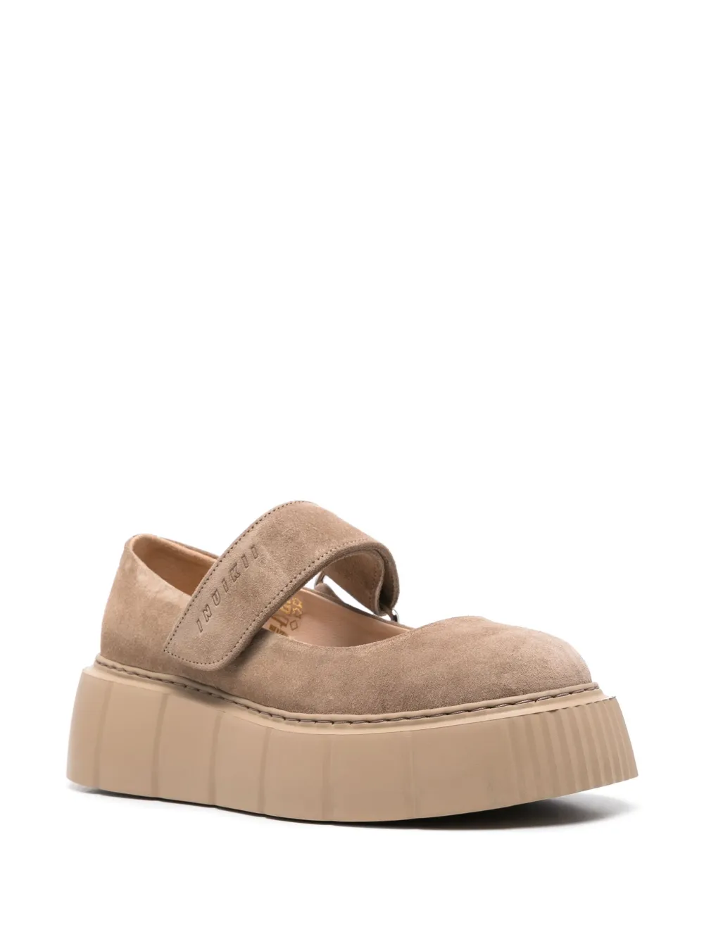 Inuikii debossed-logo ballet flatforms - Beige