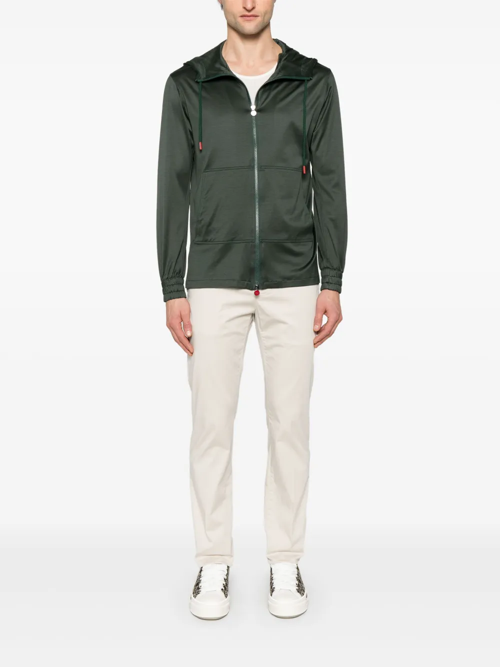 Kiton Katoenen hoodie - Groen