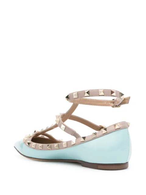 Valentino Garavani Rockstud patent-leather ballet flats WS0376VNW - 2