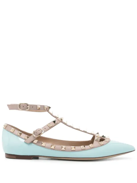 Valentino Garavani Rockstud patent-leather ballet flats WS0376VNW - 0