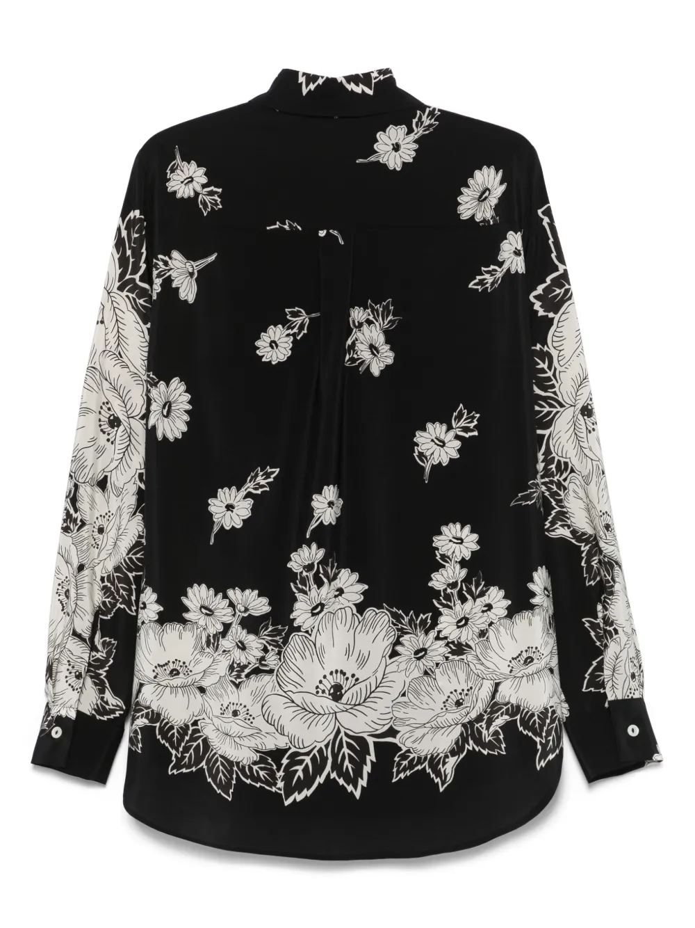 P.A.R.O.S.H. Blouse met bloemenprint - Zwart