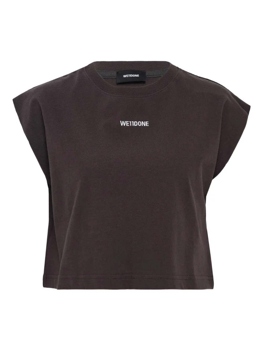 We11 Done Logo-embroidered T-shirt In Brown