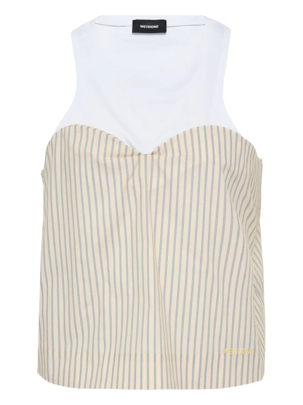 We11 Done Striped Top In Neutral
