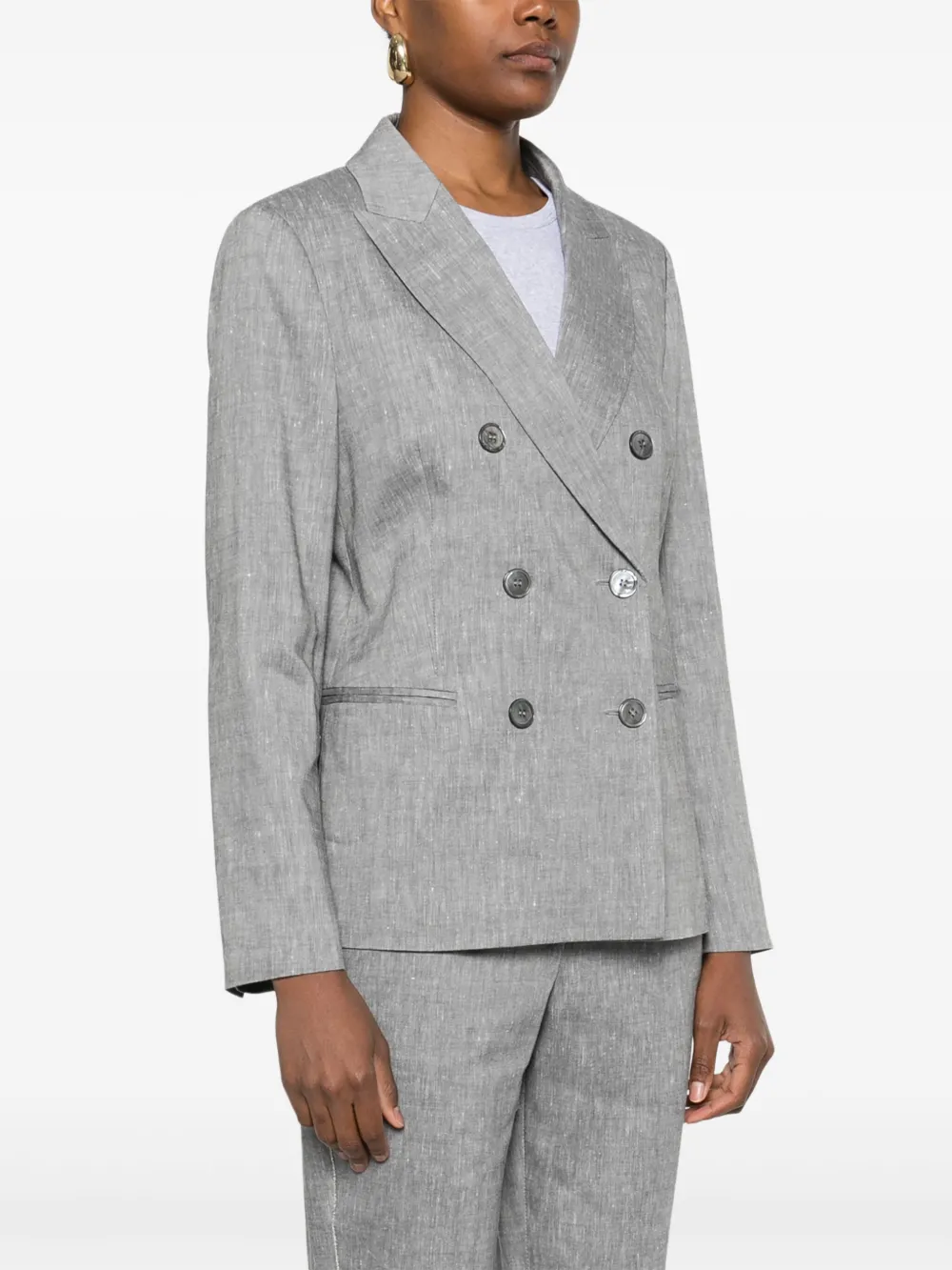 Peserico Blazer met puntige revers Grijs
