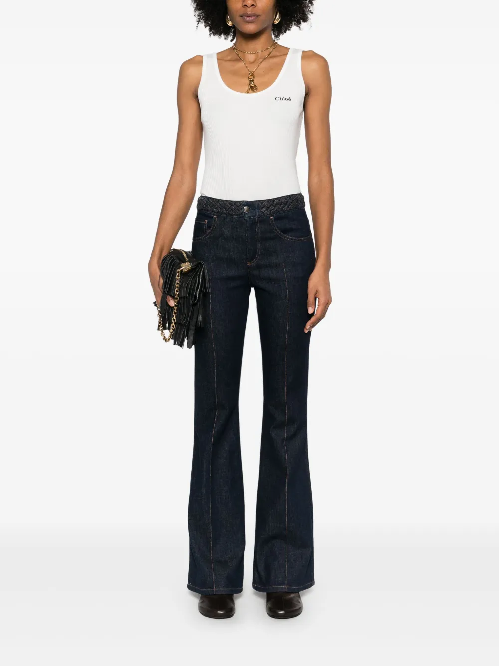 Chloé jersey tank top - Wit