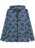 Kiton graphic-print hooded jacket - Blue