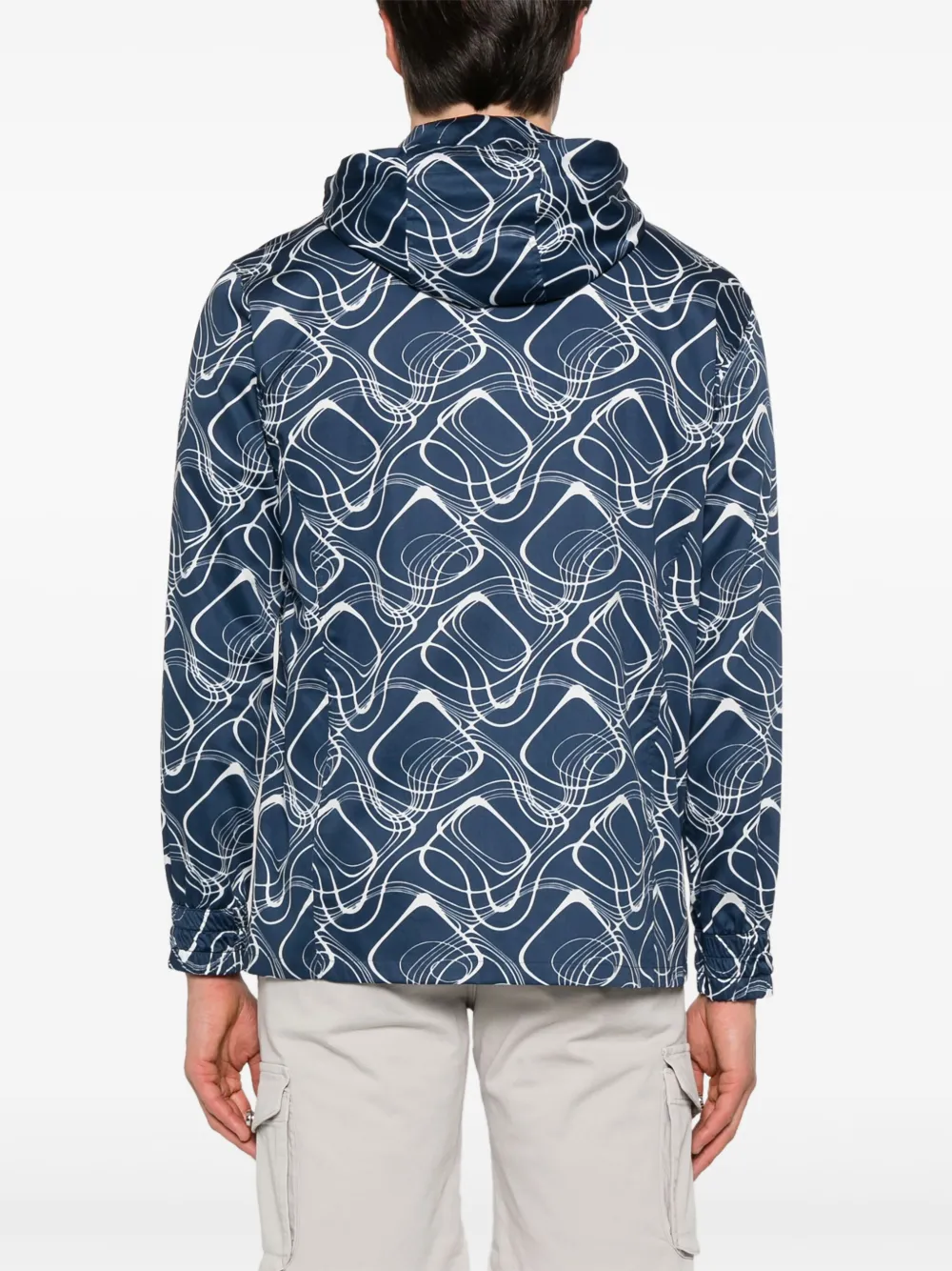 Kiton Jack met print en capuchon Blauw