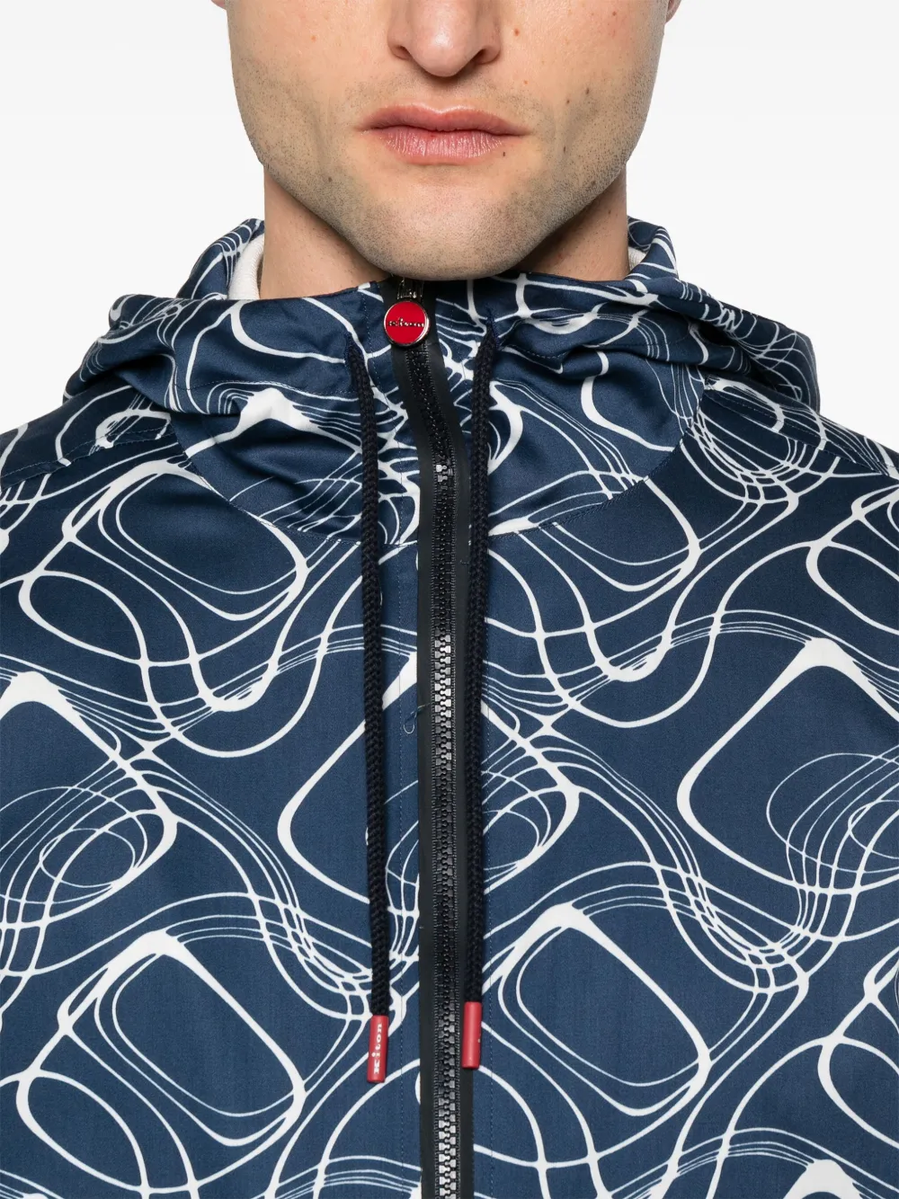 Kiton Jack met print en capuchon Blauw
