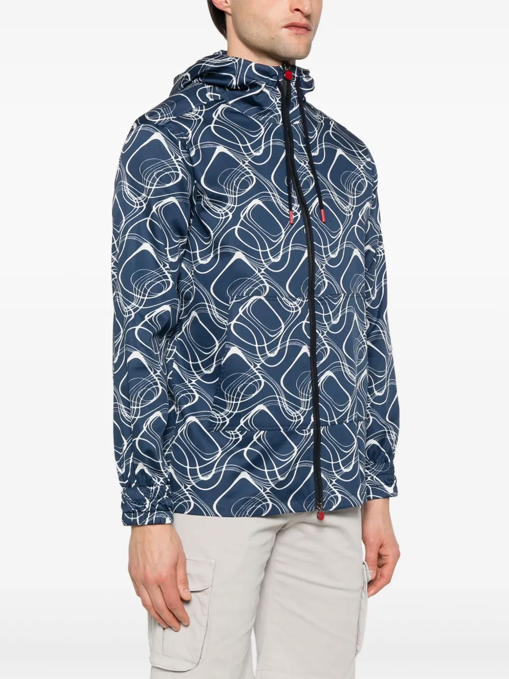 Kiton Jack met print en capuchon Blauw