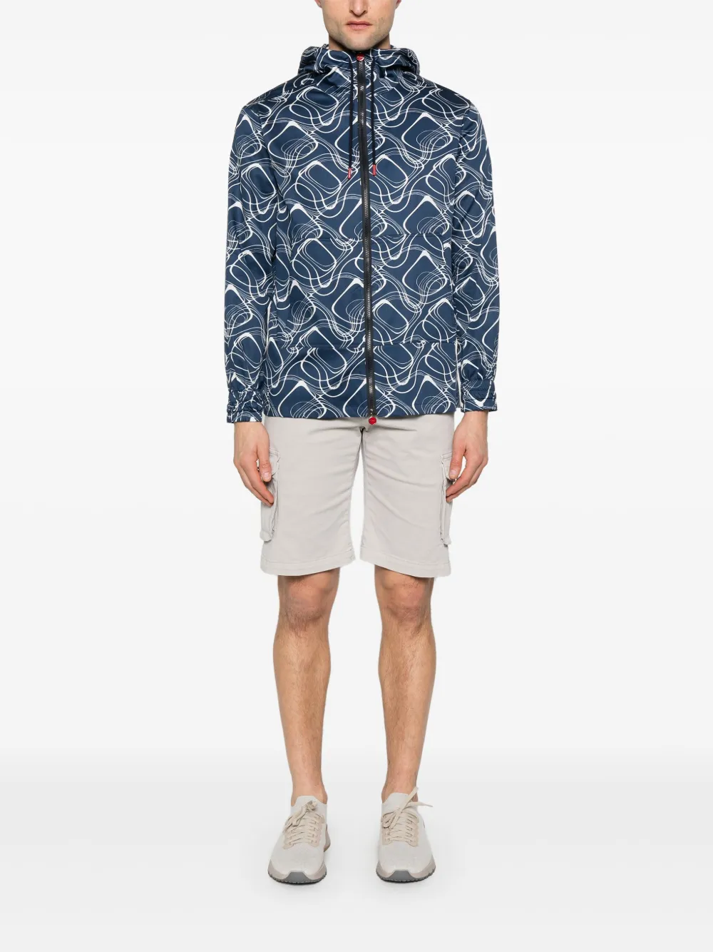 Kiton Jack met print en capuchon Blauw