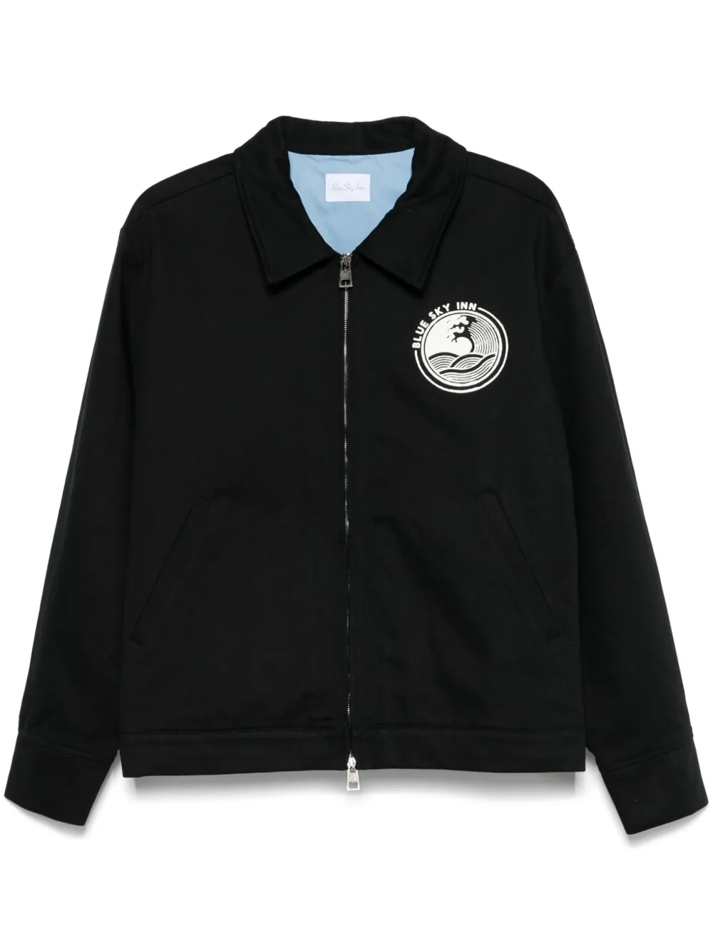 BLUE SKY INN wave-logo denim jacket - Nero
