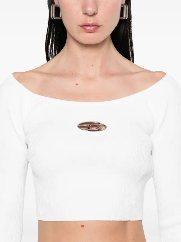 ★DIESEL★ M Vera T-shirt White A141890DLAX100 A141890DLAX10 Diesel M-Vera-Ls T-shirt | White | FARFETCH