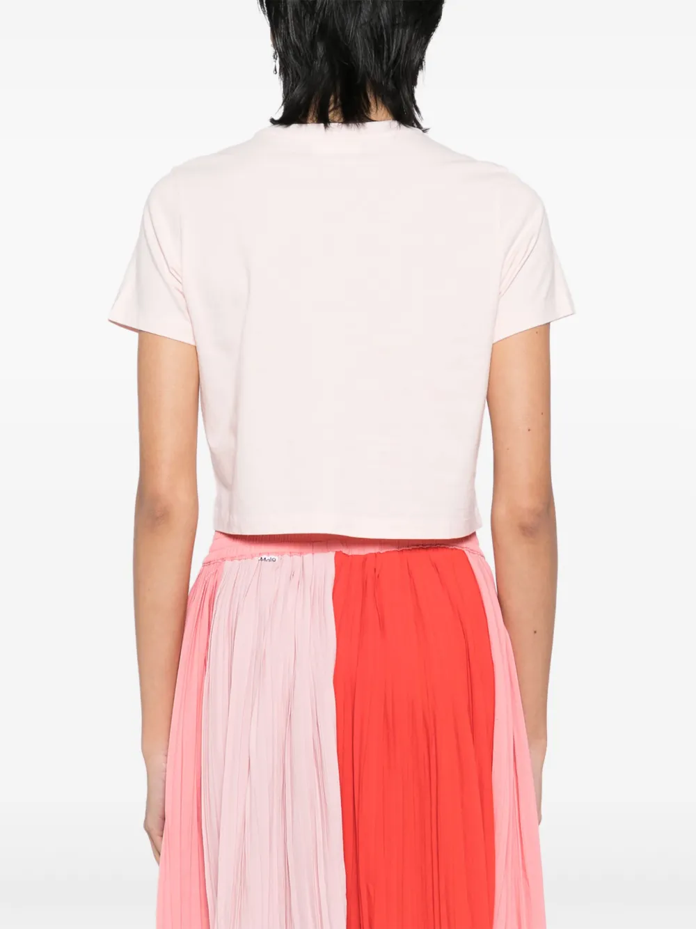 Maison Kitsuné Baby Fox T-shirt met patch Roze