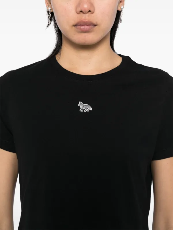 MAISON KITSUNÉ ベイビーフォックスパッチベイビーTシャツ L Maison Kitsuné Baby Fox Patch T-shirt | Black | FARFETCH