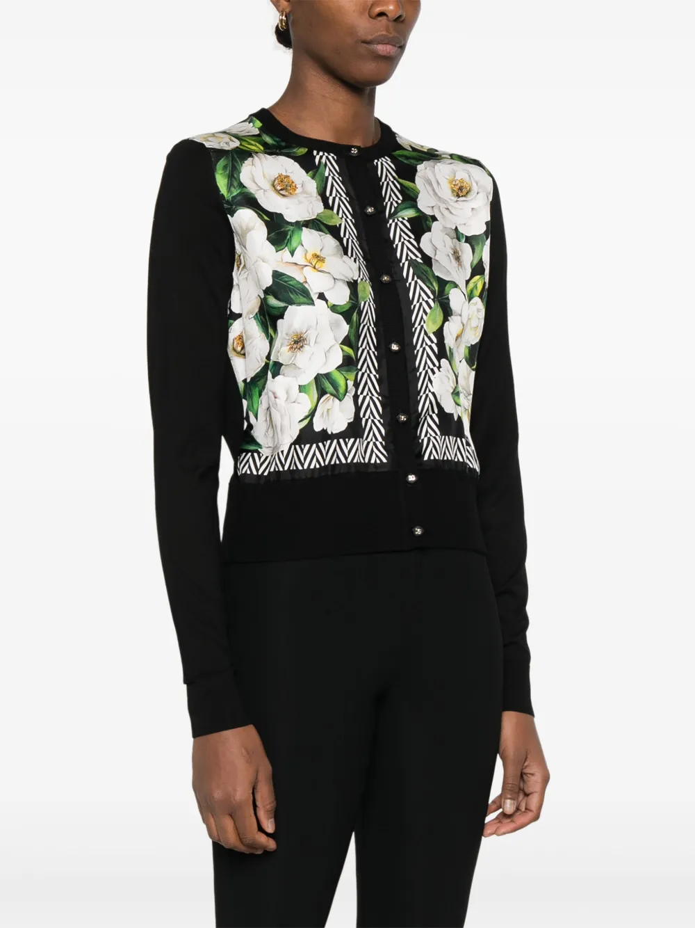 Dolce & Gabbana Vest met bloemenprint Zwart