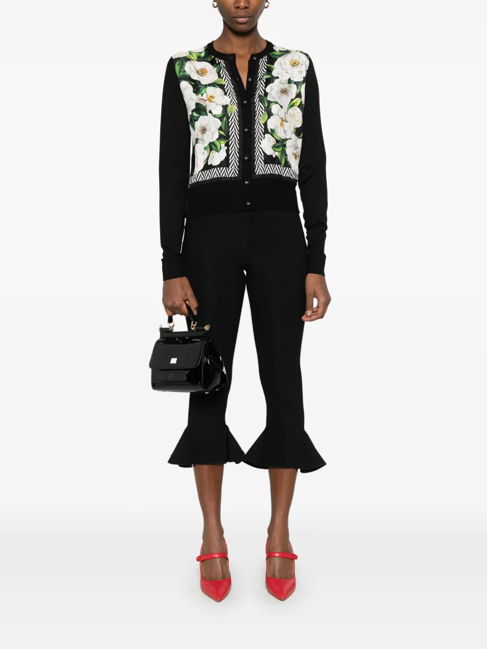 Dolce & Gabbana Vest met bloemenprint - Zwart