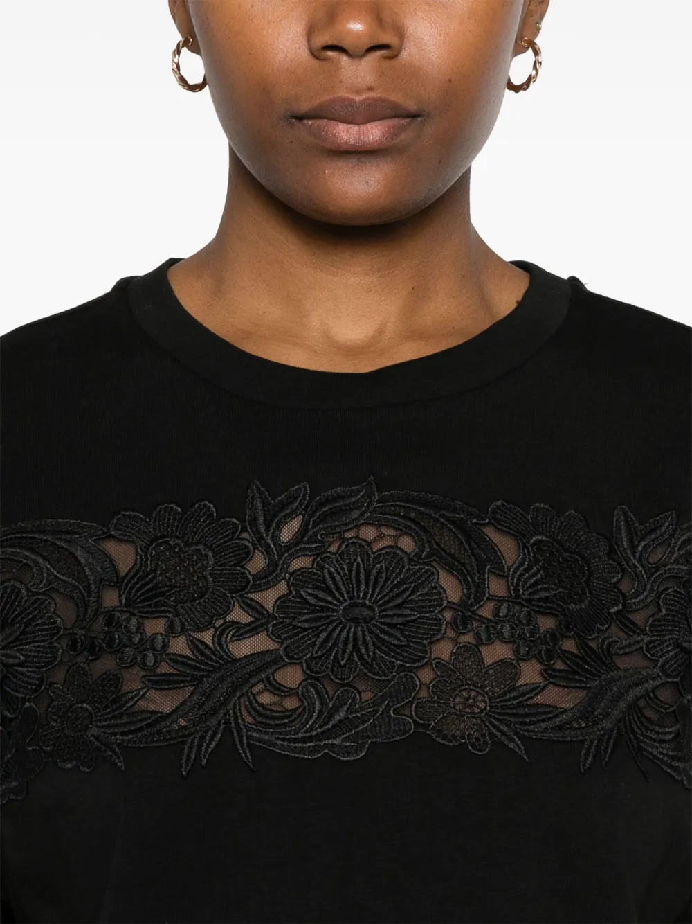 TWINSET T-shirt met bloemenapplicatie Zwart