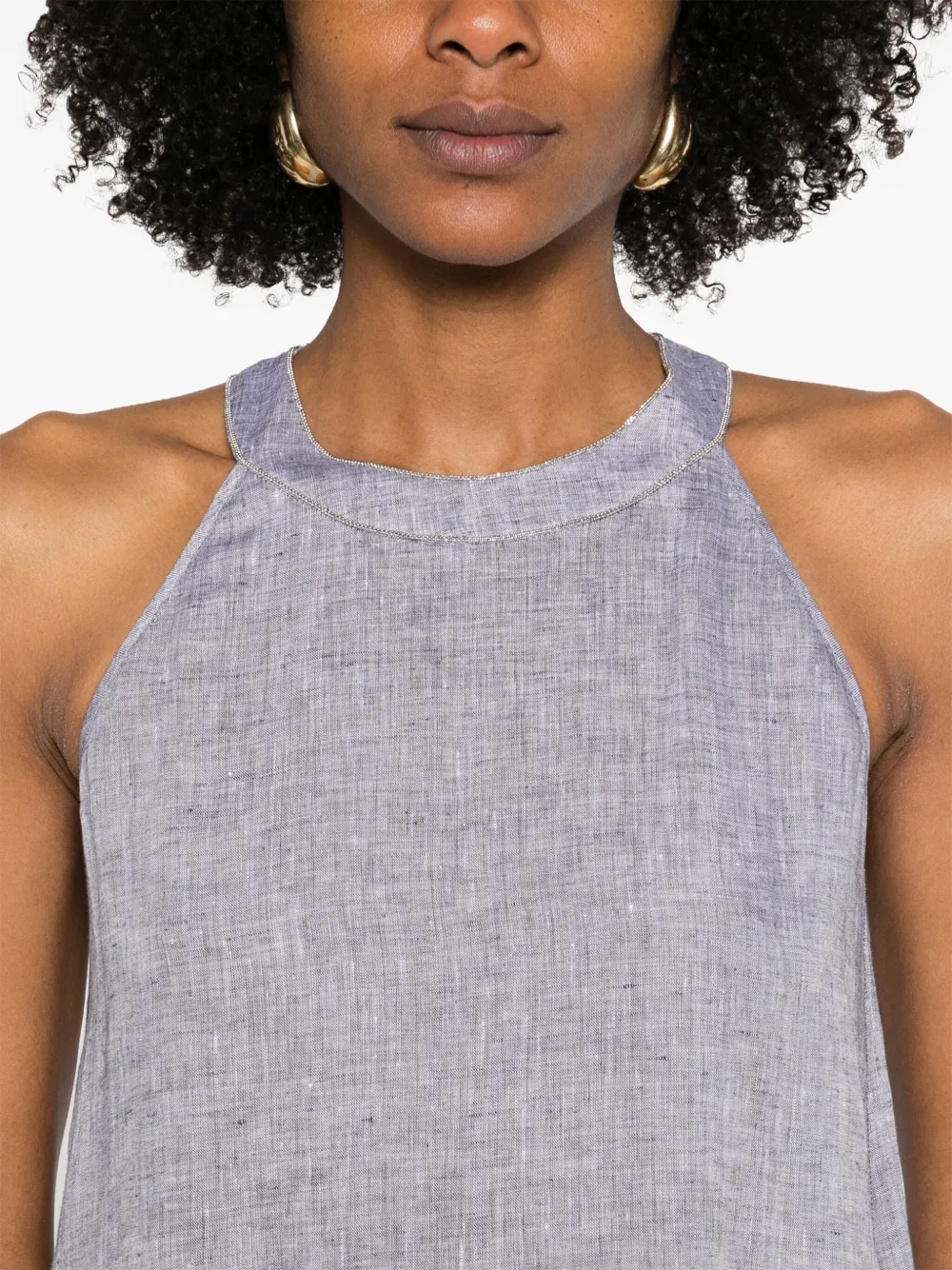 Shop Peserico Tiered Midi Dress In Grey