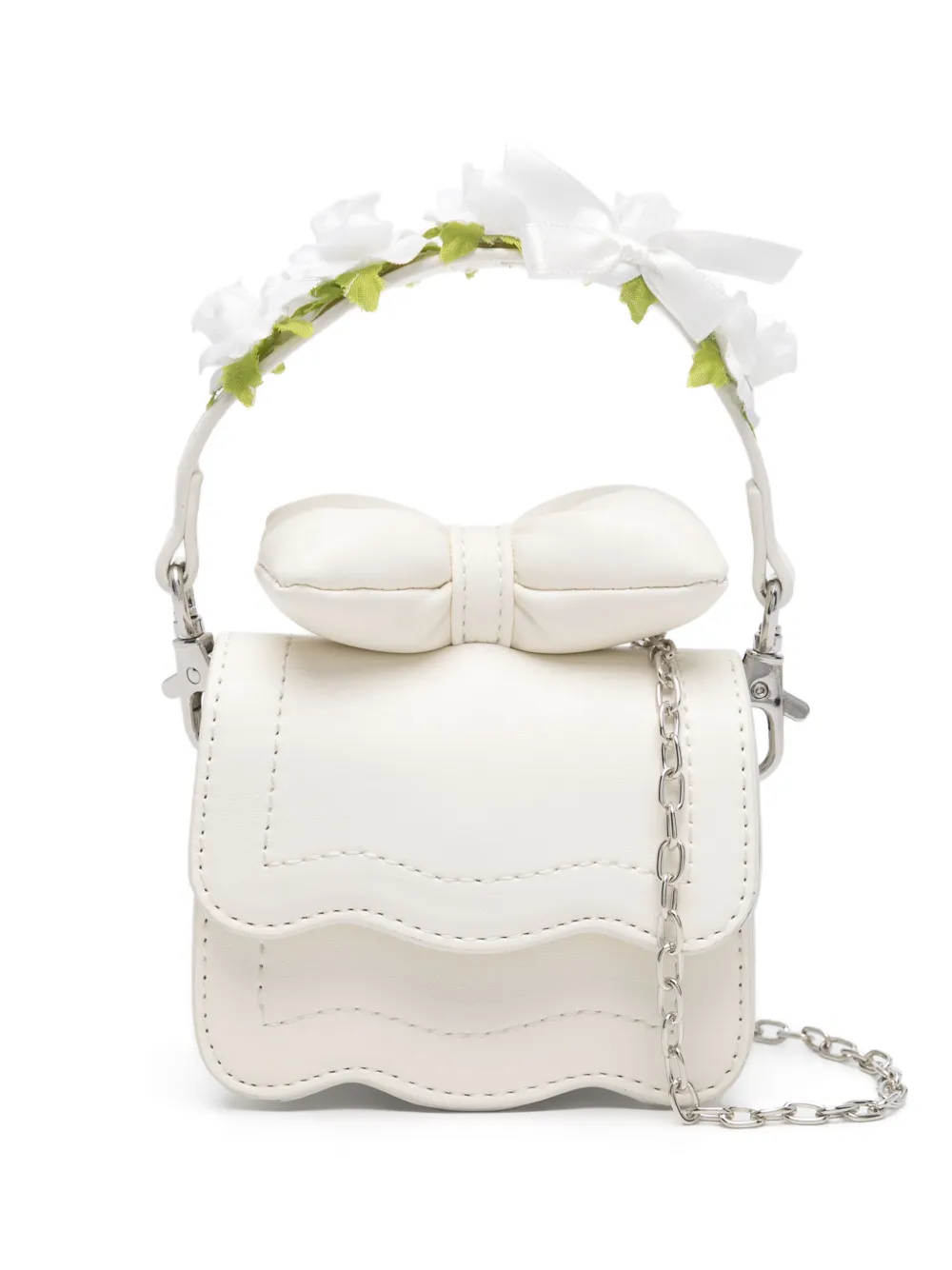 Monnalisa Mini-tas met roospatch Wit