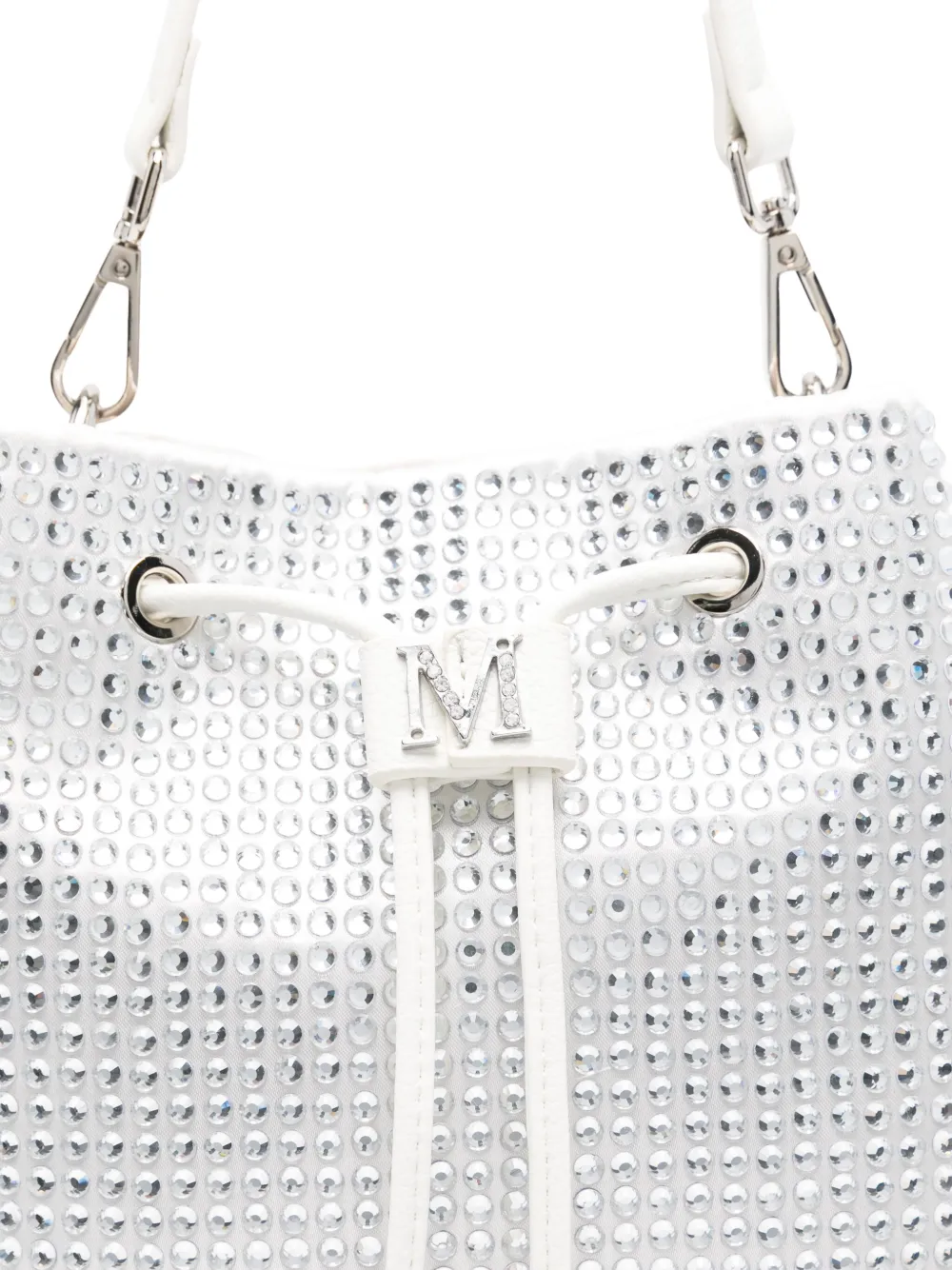 Shop Monnalisa Crystal-embellished Bucket Bag In White