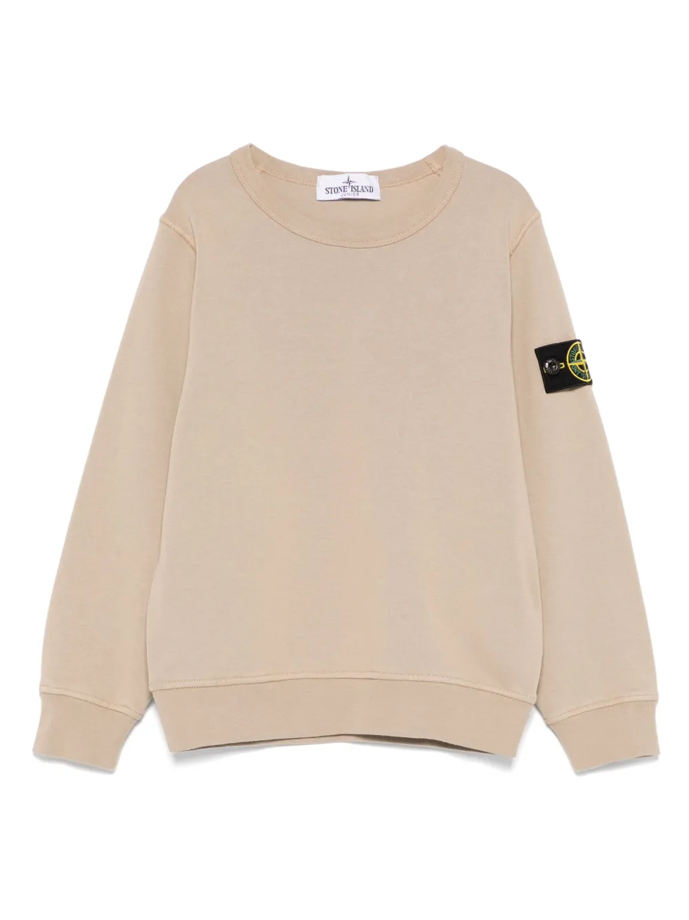 Stone Island Junior sweat en coton à patch Compass | tons neutres | Image 1