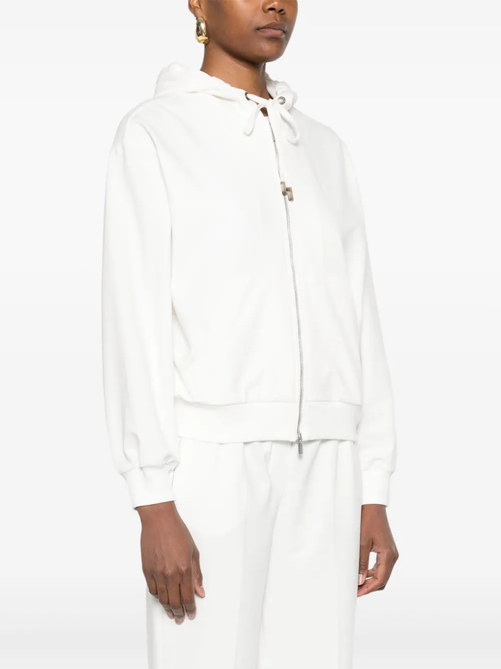 Peserico Hoodie met rits Wit