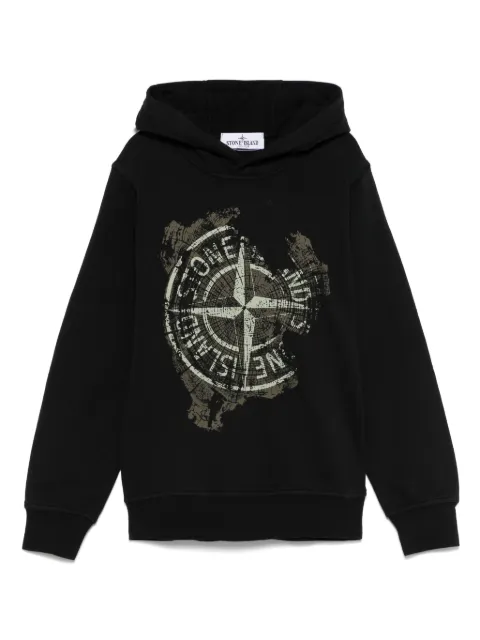 Stone Island Junior Compass-print hoodie