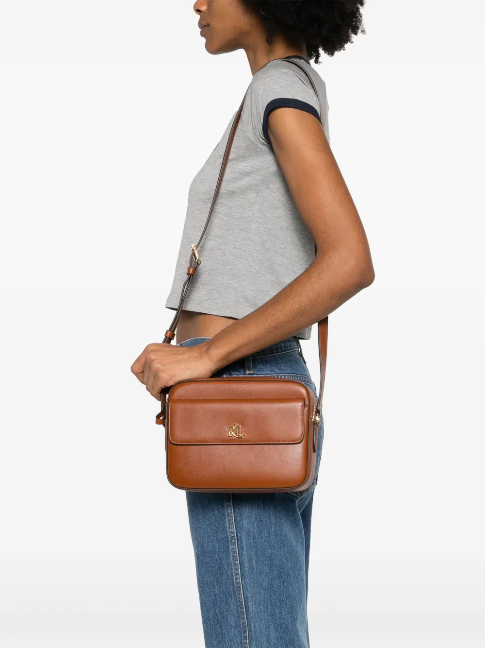 Lauren Ralph Lauren Marcy medium crossbodytas - Bruin