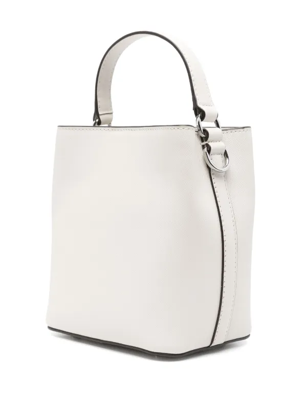 最終価格♡Lauren Ralph Lauren ホワイト系ハンドバッグ ローレンラルフローレン ハンドバッグ レザー チャーム付き