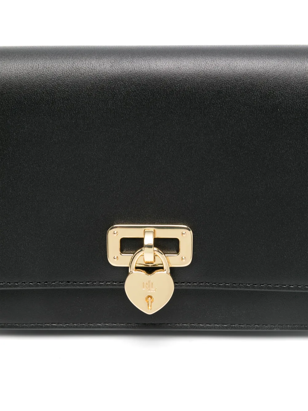 Lauren Ralph Lauren Leren mini tas Zwart