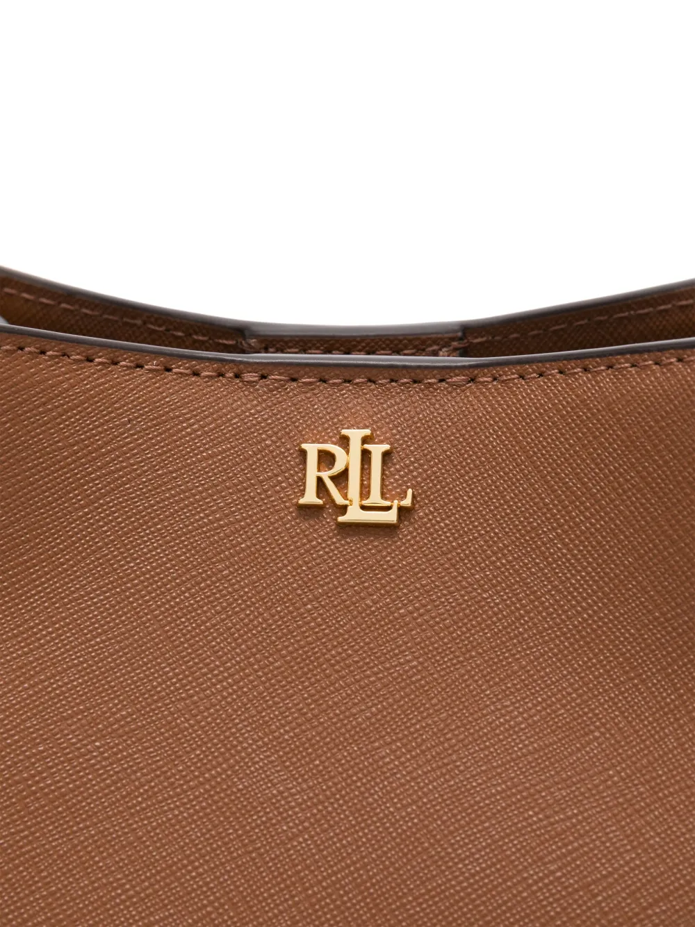 Lauren Ralph Lauren Leren shopper Bruin