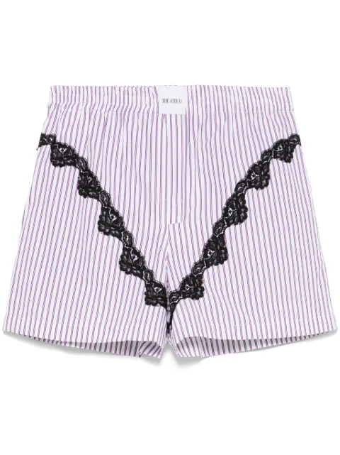 The Attico bermudas de popelina con rayas estampadas