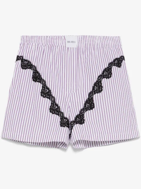 The Attico striped poplin shorts