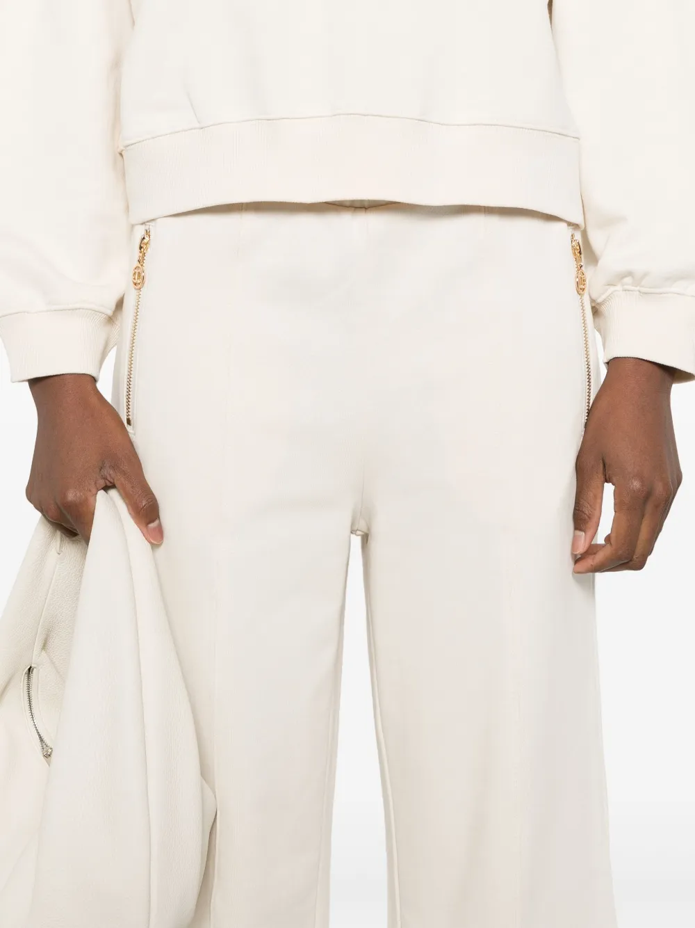 TWINSET Katoenen trainingsbroek Beige