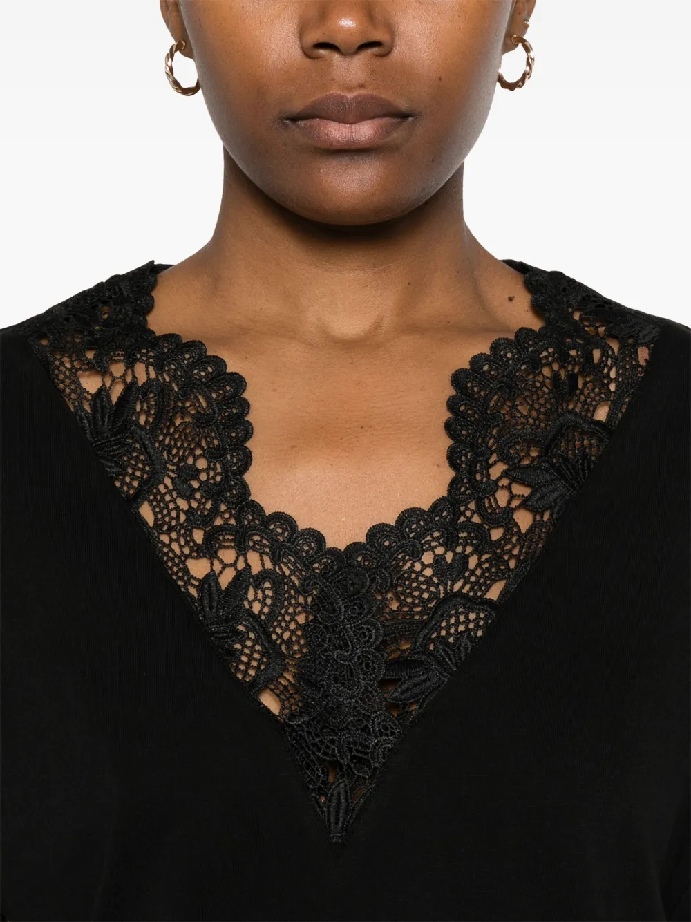 TWINSET T-shirt met kant Zwart